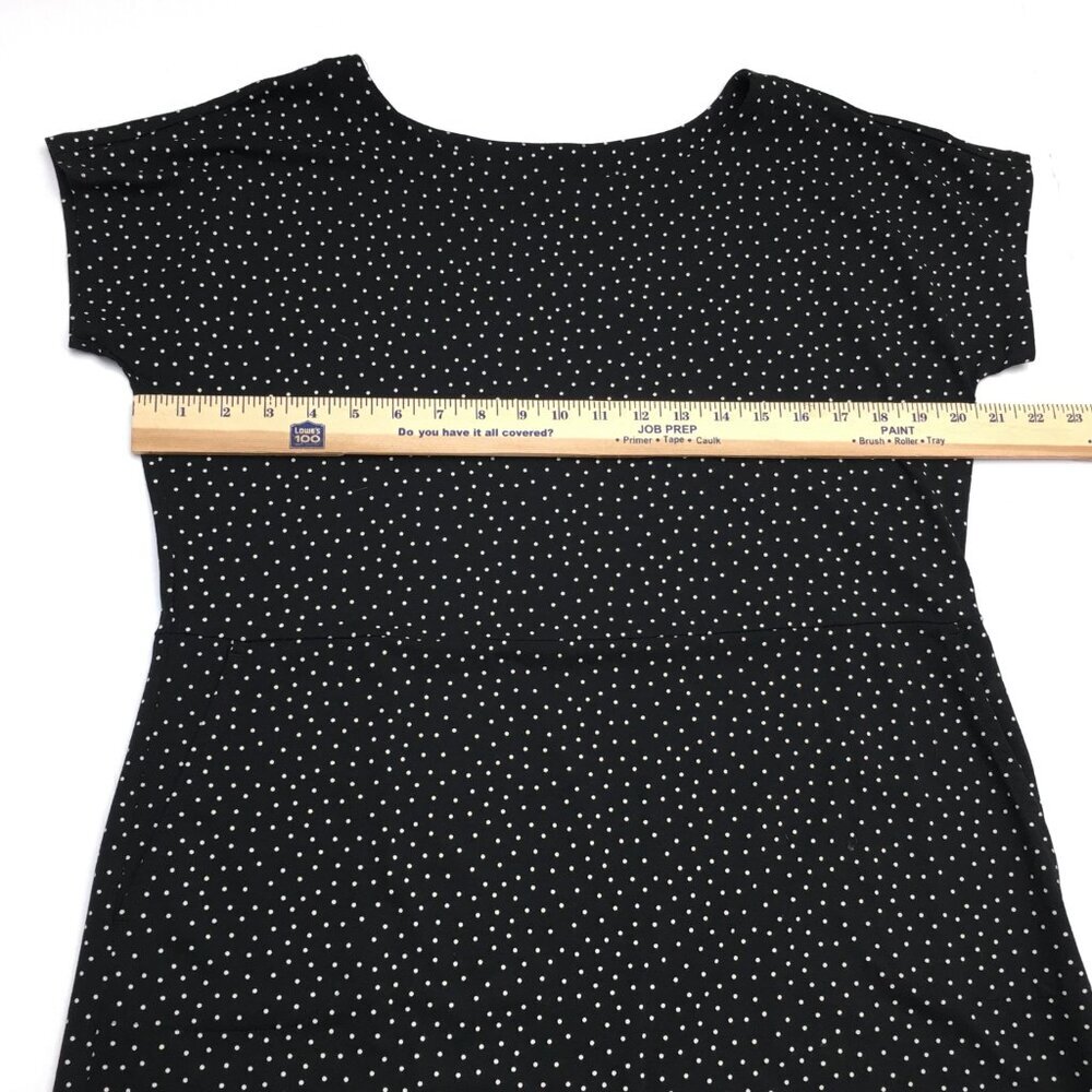 NEW J. Jill Black & White Polka Dot Dress Cap Sleeves Pockets Medium - Picture 4 of 9